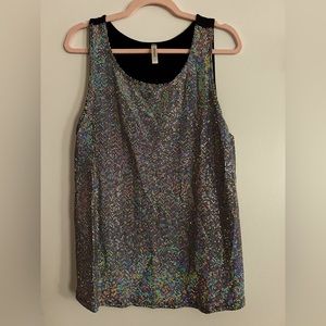 Black Glitter Tank- Size Large